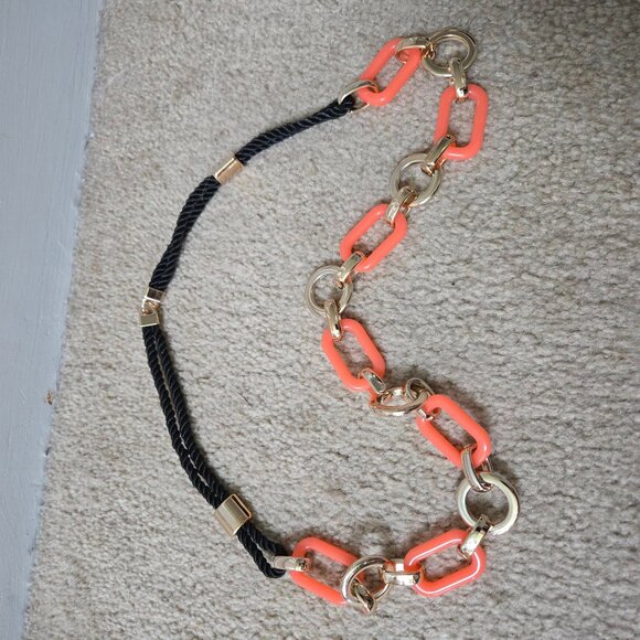 Vintage Chunky Chain Link Orange & Gold Statement Belt - Picture 3 of 9